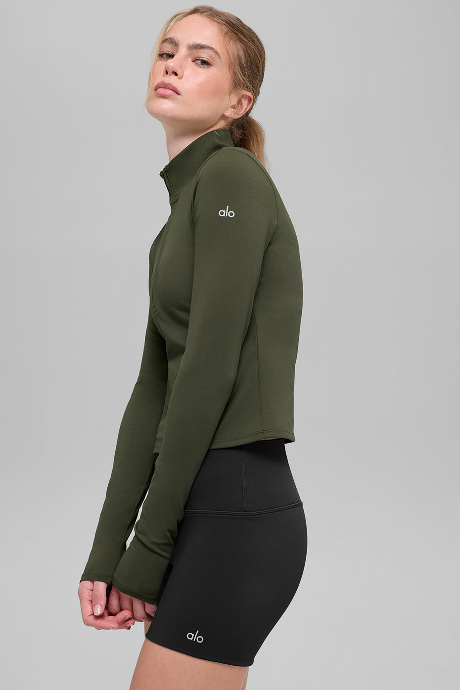 Long-Sleeve ALO Softsculpt Precision 1/4 Zip Sweater