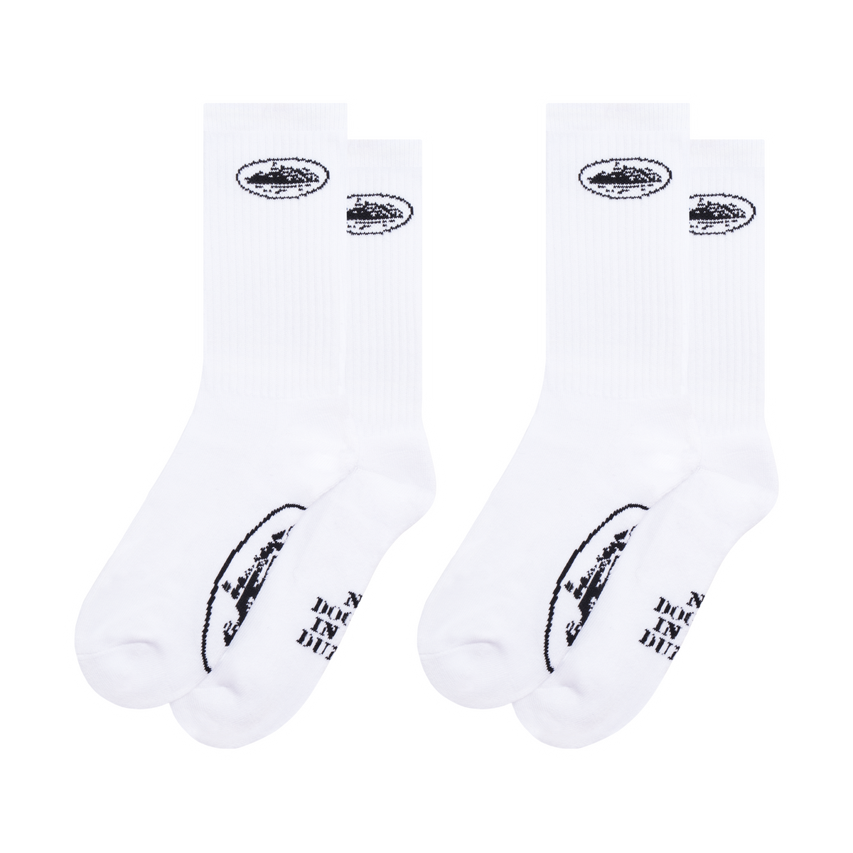 Corteiz White Alcatraz Socks - 2 Pack