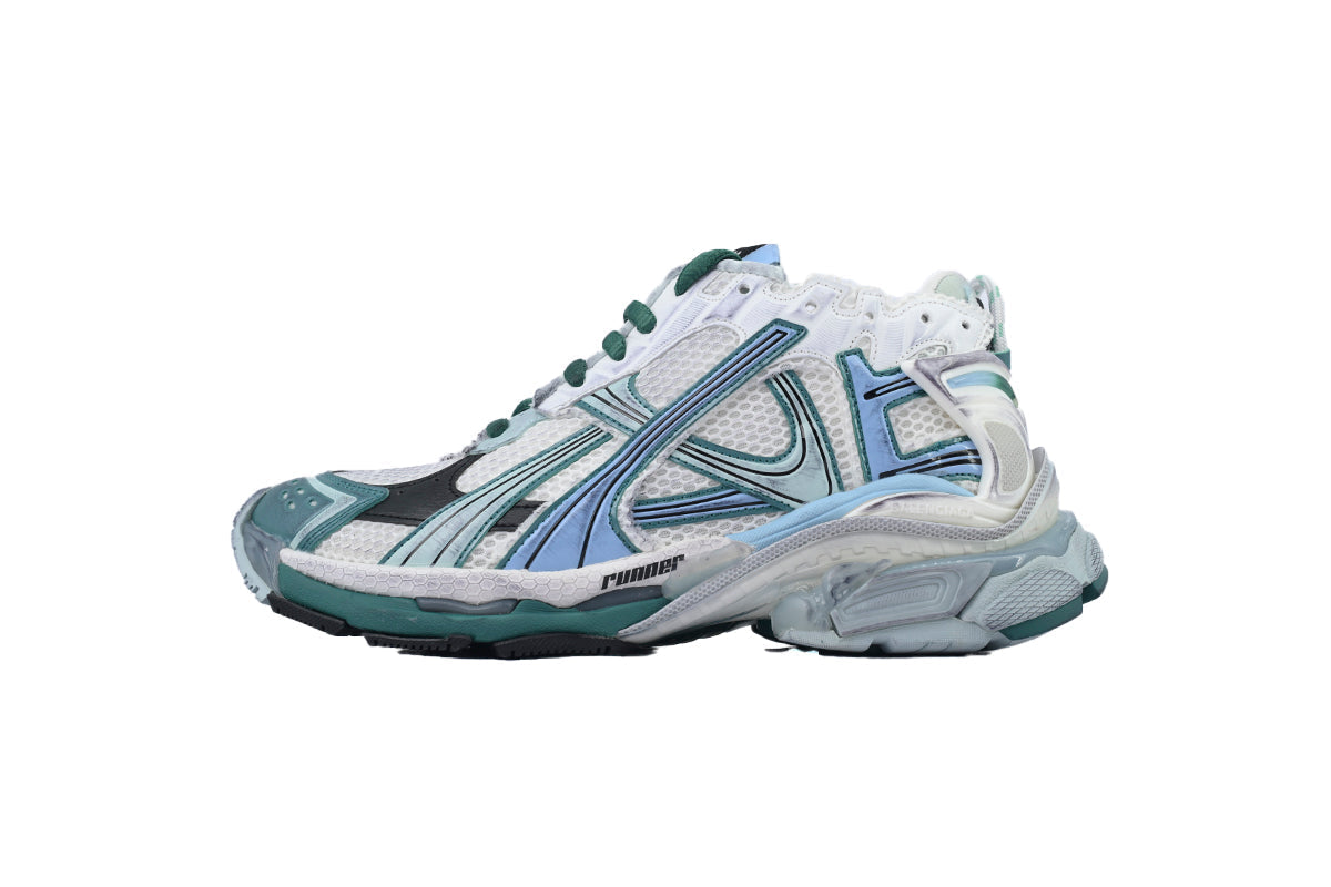 BALENCI Runner Blanc Vert Bleu