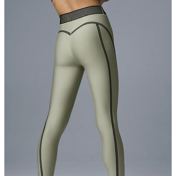 High-Waist Airlift Line Up Green Legging