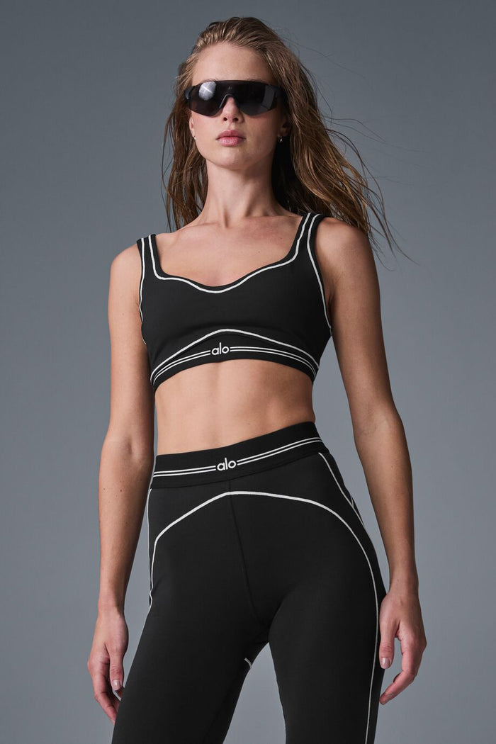 Heart Throb Airbrush Black Bra